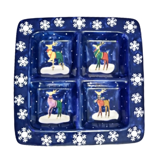 Ceramic Service Dish 4 Sections by Rebeca Ruegger - Picture 1 of 4